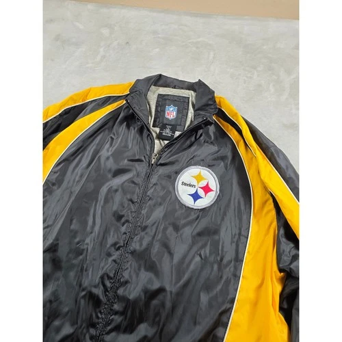 NFL Steelers Windbreaker Jacket Mens 2XL Black Yellow Polyester G-III Apparel image 4