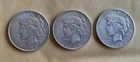 Set Of 3, 90% Silver, Peace Dollars 1922, 1922-D, 1922-S