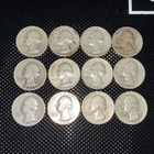 Lot of 12 Pre 1965 Silver Quarters Circulated