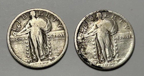 1917 D TYPE 2 G-VG DETAIL AND 1917 S TYPE 2 G-VG DETAIL