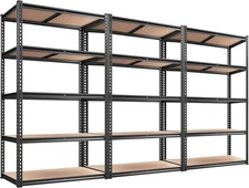 Heavy Duty 5-Tier Garage Shelving: Total Capacity 2020 LBS!