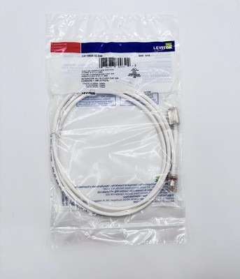   Leviton H6A10-5W Cat6A High-Flex Patch Cable 5ft White RJ45 Ethernet   New