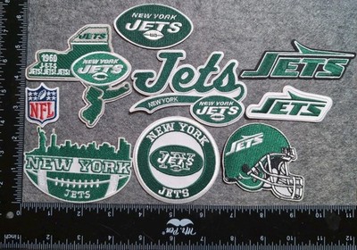 LOT OF 9 NEW YORK JETS IRON ON EMBROIDERED PATCHES EVERYTHING IN PHOTO
