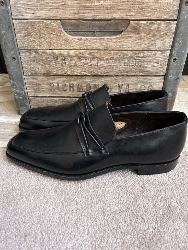 NUEVO PAUL STUART STUART'S CHOICE Inglaterra Hombre Negro Nudo Torcido Mocasines 9.5 D Foto 3 de 4