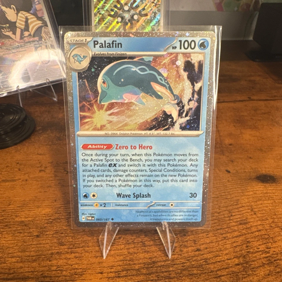 Palafin 060 2024 Pokemon Twilight Masquerade With Cosmos Holo And Rare Swirl 🌀 - Image 2 of 3