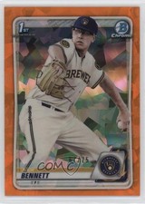 2020 Bowman Chrome Sapphire Edition Orange 67/75 Nick Bennett #BCP-140 00q8