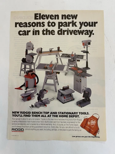 Vintage 1999 Print Ad Ridgid Power Tools Woodworking Carpentry Shop Garage Ad - Picture 1 of 3