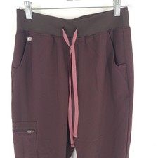 Figs Zamora Scrub Pants Womens Small Brown Jogger High Waisted W22SW2012