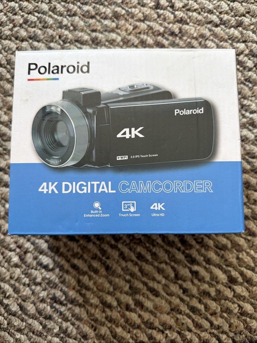 Polaroid 4K 18X Zoom Touch Screen Wi-Fi Camcorder - Black for sale