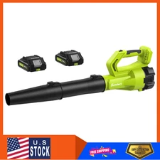 Leaf Blower Cordless with 2 Batteries and Charger, Electric Battery Powered