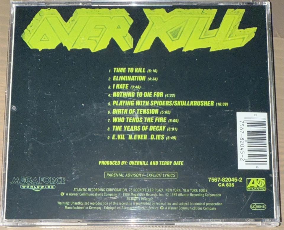 Overkill “The Years Of Decay” • NEW • Anthrax Slayer Sodom Kreator Death Angel - Bild 2 von 3