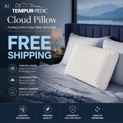 2 Packs Tempur-Pedic Cloud Pilow White