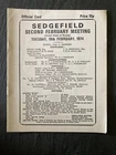 Horse Racing Official Race Card - Sedgefield 1974 19th February