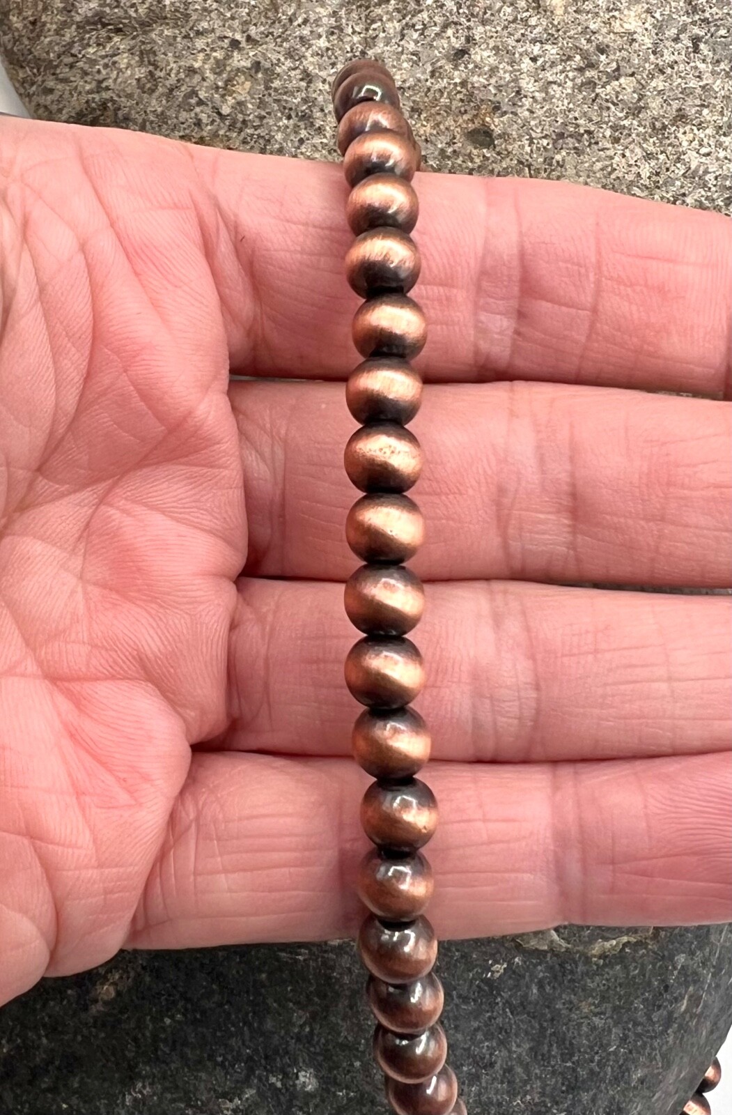 Southwestern Handmade 6mm Copper Color Navajo Pearl Style Beaded