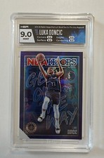 2019 Hoops Premium Luka Doncic Get Out The Way Purple Holo HGA 9 Mint