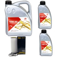 MotoröL Set MotoröL Febi SAE 10W-40 7 Liter + ÖLfilter FüR Audi A4 A6 A8 3.2 FSI