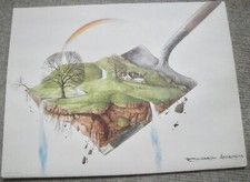 Umweltbild Natur in Gefahr: Die Schaufel, R.Akerman 1981 Poster 30x41 cm o. Rahm