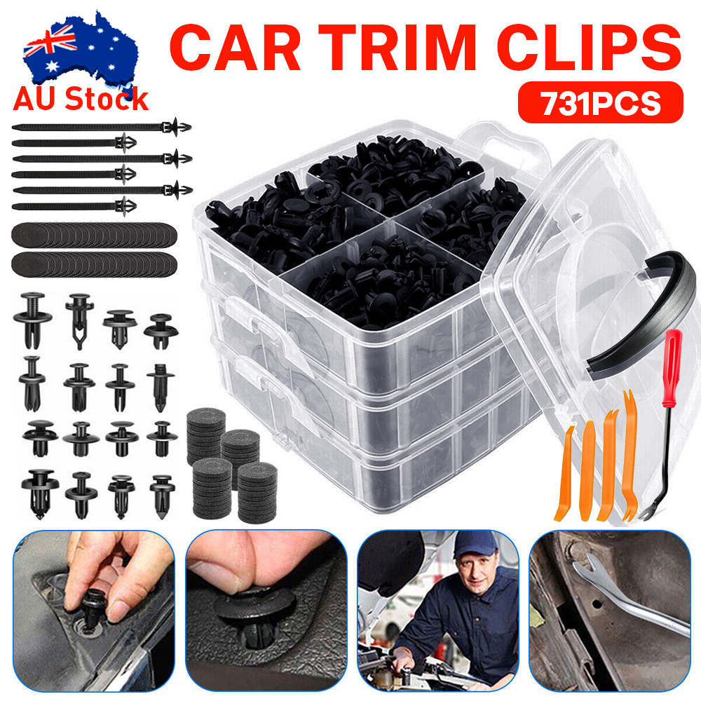 731x Car Trim Body Clips Kit Rivets Retainer Auto Panel Bumper Plastic