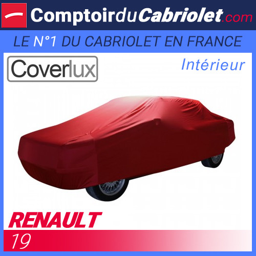 Housse Coverlux Renault 19 cabriolet bâche sur mesure en jersey noir
