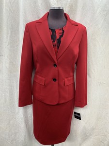 kasper red suit