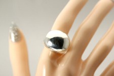 925 Sterling Silver Size 6 Round Raised Hollow Ball Ring 13.4 Grams RIN8951
