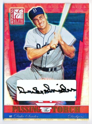 2002 Donruss Elite Duke Snider Paul Lo Duca Passing The Torch Auto #PT-7 (37/50)