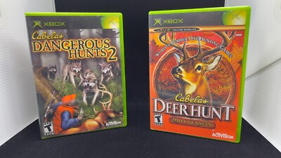 Cabela's Deer Hunt 2004 & Dangerous Hunts 2 Xbox Complete CIB Lot