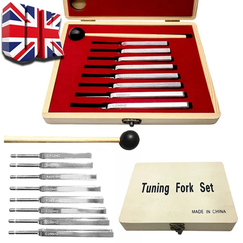 9Pcs Chakra Tuning Fork Set for Healing Meditation Biofield Tuning Forks - Picture 2 of 10