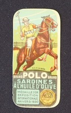 Ancienne Etiquette Boite SARDINES A L'HUILE POLO 1930 old label