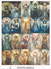 CRYSTAL ANGELS -  COMPLETE SHEET OF 20 STICKERS