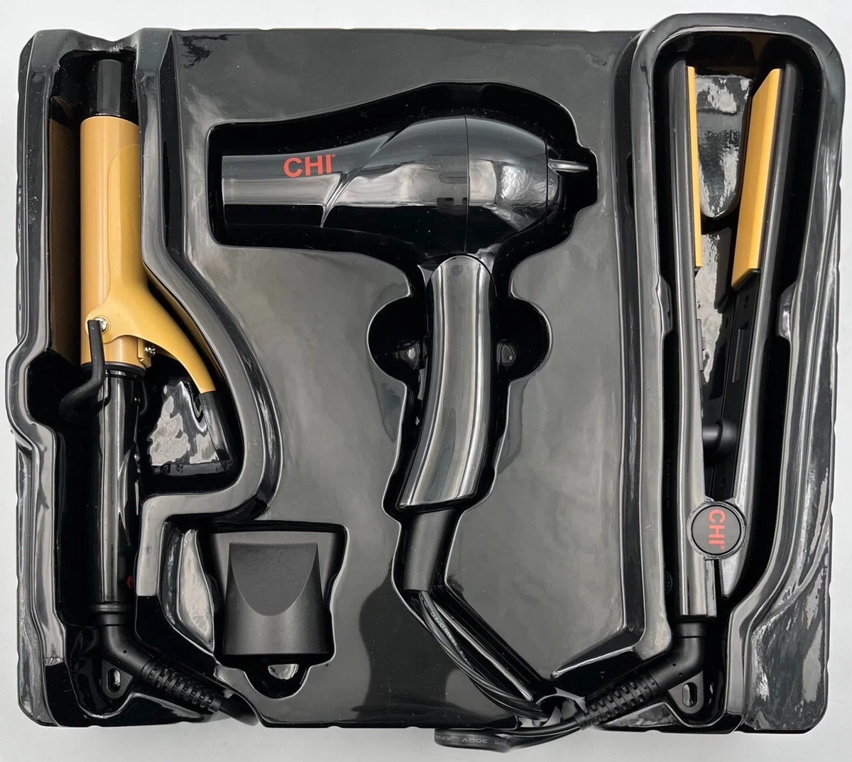 CHI Tourmaline Ceramic 3 Piece Travel Set Black
