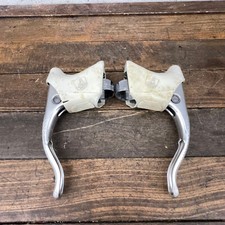 Set Leve Freno Campagnolo C-Record Vintage Bianco Cobalto 1° Gen Scudo Anni 80