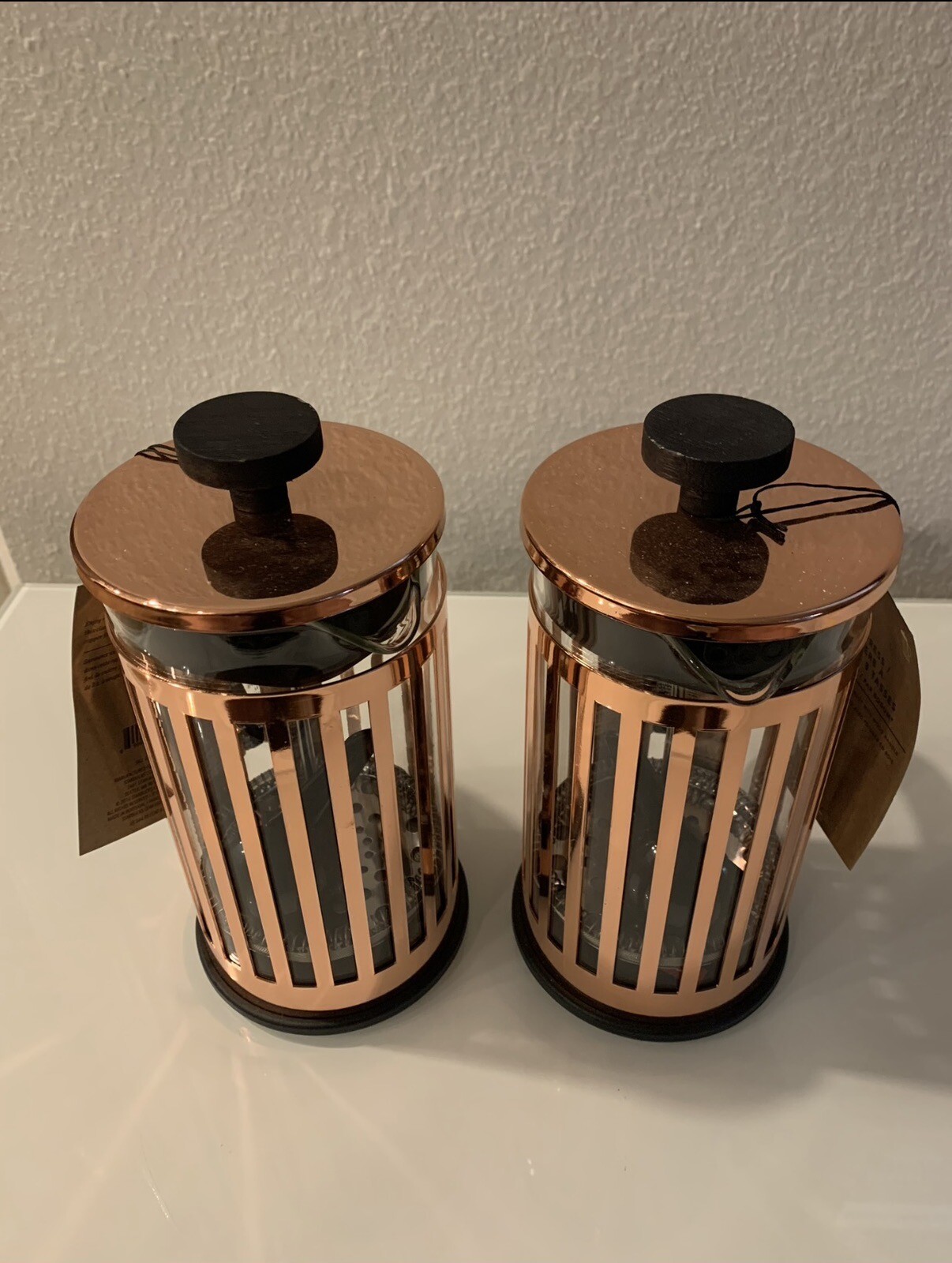 2016 STARBUCKS Bodum Copper Rose Gold & Wood Rare Limited Edition French Press
