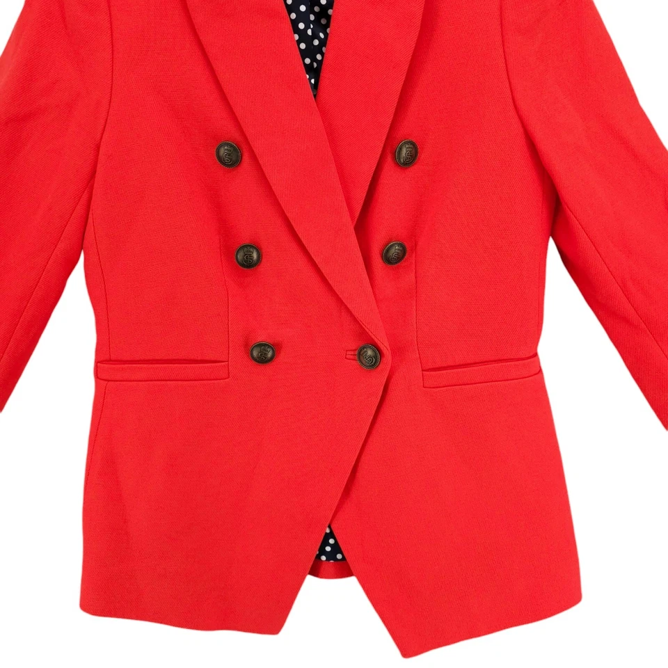 Chaqueta Blazer BODEN Addlestone Roja Mezcla Algodón Doble Pecho Carrera EE. UU. 6 Foto 2 de 4