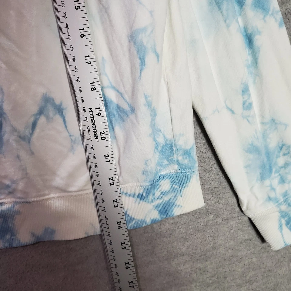 Lucky Brand 女式运动衫中号蓝色领带染料法国毛圈套衫 — 第 3/4 张图片