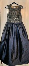 Aidan Mattox Saphire Blue taffeta, beaded bodice,Ball Gown size 10