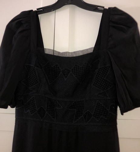 NWT Gorgeous Catherine Malandrino Balloon Sleeve Black Dress W/Cutout Size 0 - Picture 10 of 14