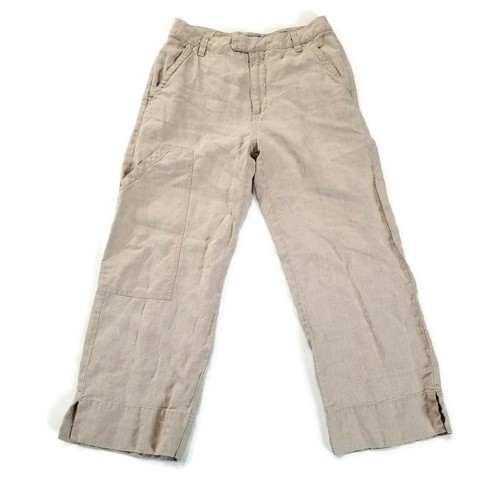 The Limited Beige Crop Capri Linen 