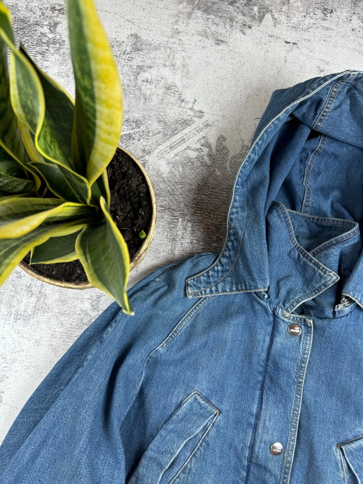 Trench Giacca Vintage anni '90 Love Moschino Made in Italy Lusso Denim Jeans