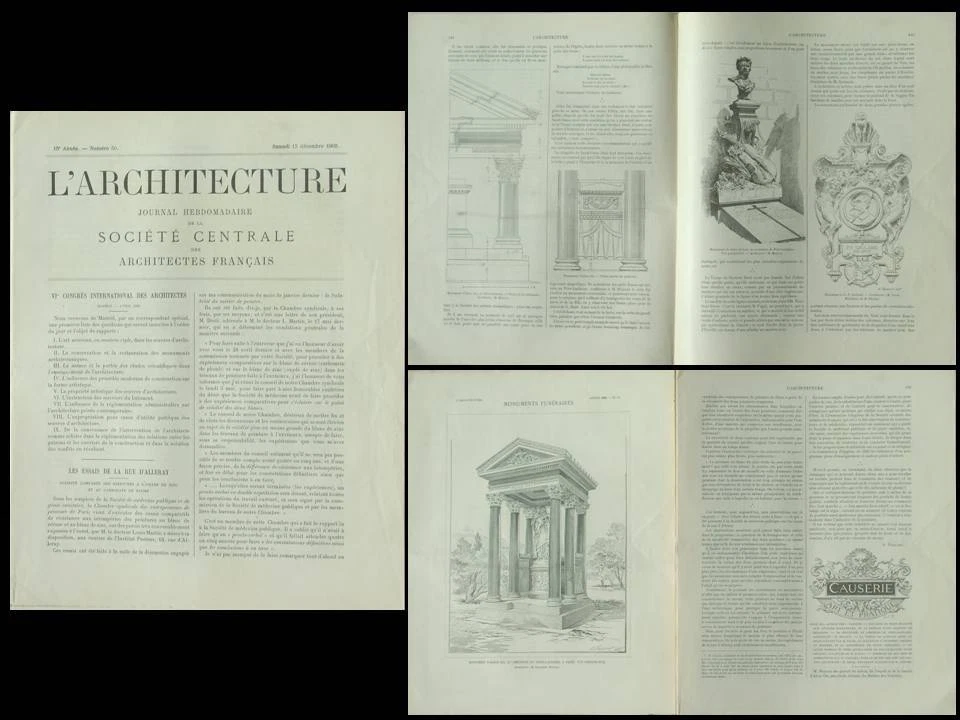 L'ARCHITECTURE n°50 1902 TOMBE ALICE OZY, PERE LACHAISE PARIS, CONSTANT MOYAUX - Photo 2/2