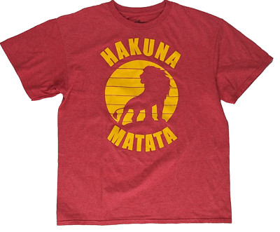 Disney Lion King Red Hakuna Matata Adult XL Short Sleeve Shirt