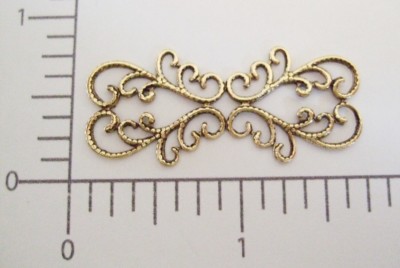 13683           3  Pc  Brass Oxidized Victorian Filigree Jewelry Finding  SALE