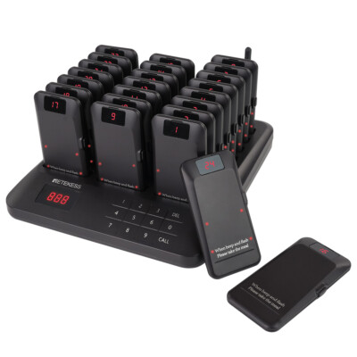 Retekess TD157P Restaurant Wireless Paging System Queuing 24 Pager Food Truck