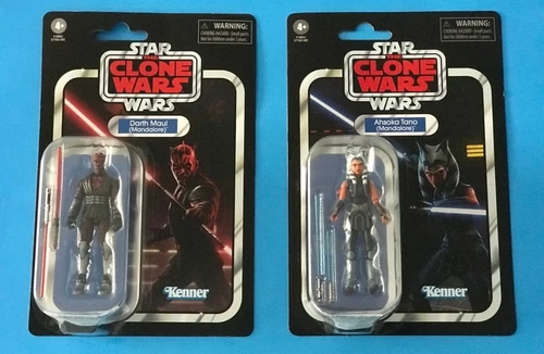 STAR WARS VINTAGE COLLECTION AHSOKA TANO VC202 & DARTH MAUL VC201 CASE FRESH
