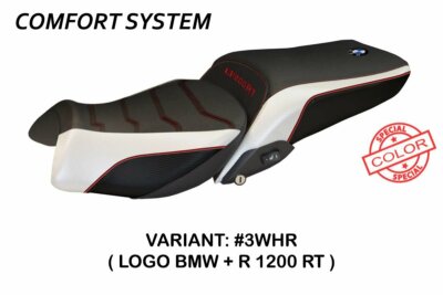 Bmw R 1200 Rt 2014-2018 Tappezzeria Italia Seat Cover White-Red  Design 298