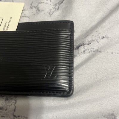 Louis Vuitton LV Card Holder Epi Leather Black Pre-Owned Waves
