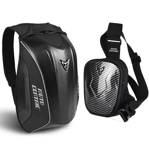 Carbon Fiber Motorcycle Backpack Hardshell Helmet Rucksack Outdoor Riding Bag