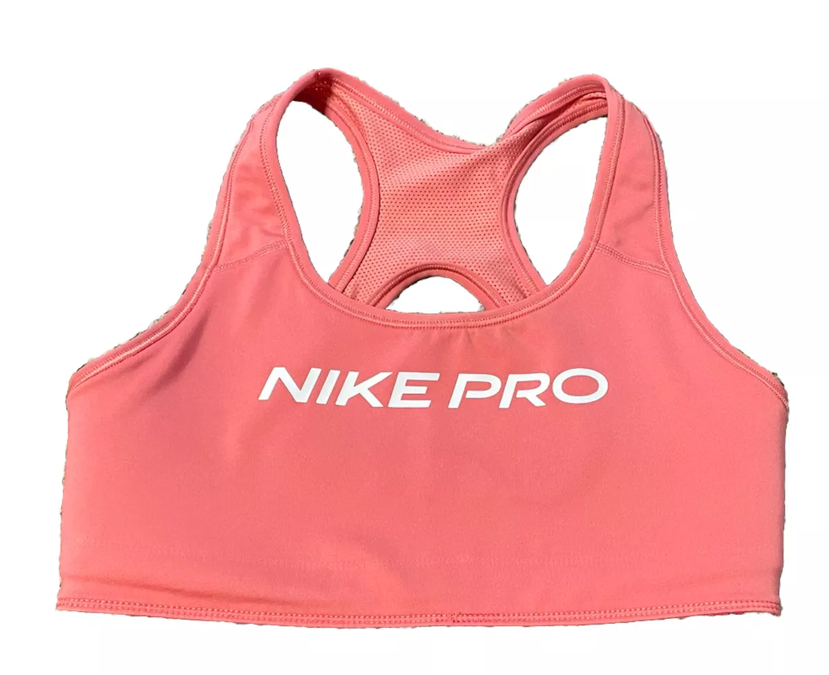 Girls Nike Pro REVERSIBLE Sports Bra Size XS Coral Pink Purple