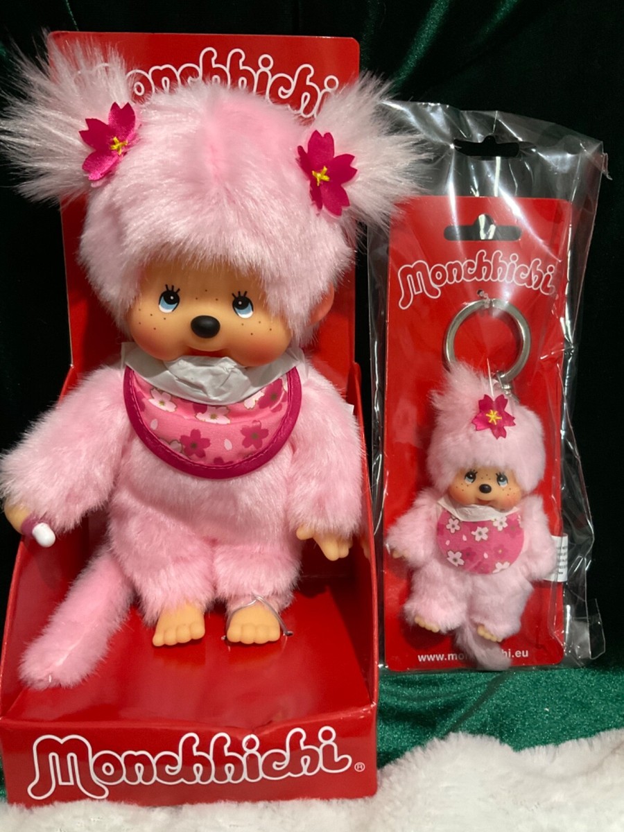 MONCHHICHI Sekiguchi Cherry Blossom Girls Keychain 4 inch