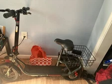 SISIGAD Electric Scooter for Adults Foldable Scooter with Seat + Carry Basket